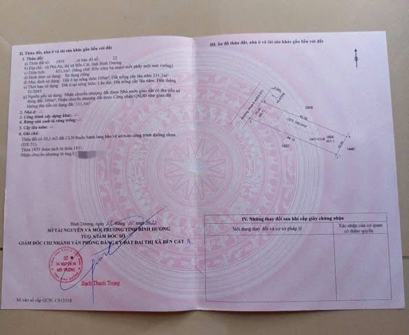 Đất Phú An, Bến Cát 440m² giá 2.8 tỷ - Gần ngã tư Phú Thứ!