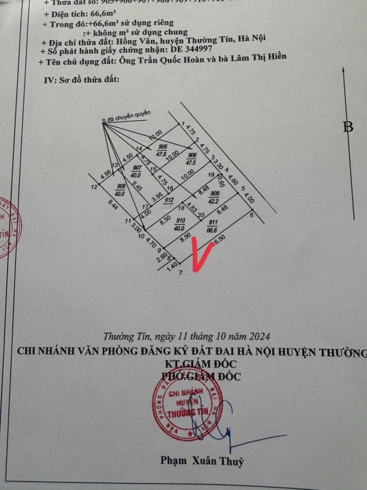 Đất Hồng Vân, Thường Tín 66.6m² giá 2.264 tỷ - Khu vực hiếm đất, ô tô đỗ cửa!