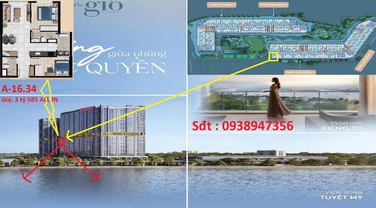 Căn hộ góc The Gio Riverside Dĩ An 65m² giá 3.585 tỷ - View sông, công viên đẹp tuyệt vời!