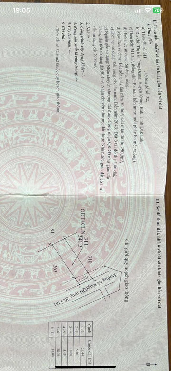 Đất thổ cư xã Pơng Drang, Krông Búk 294m² chỉ 1.8 tỷ - Cơ hội đầu tư hấp dẫn!