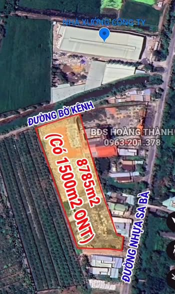 Đất mặt tiền nhựa Sa Bà, Đức Hoà 8785m² giá 60 tỷ - Đầu tư sinh lời ngay!