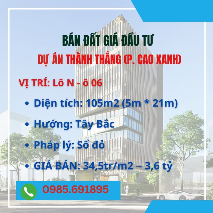 Đất nền dự án Thành Thắng Hạ Long 105m² giá 3.6 tỷ - Pháp lý rõ ràng, sẵn sàng đầu tư!