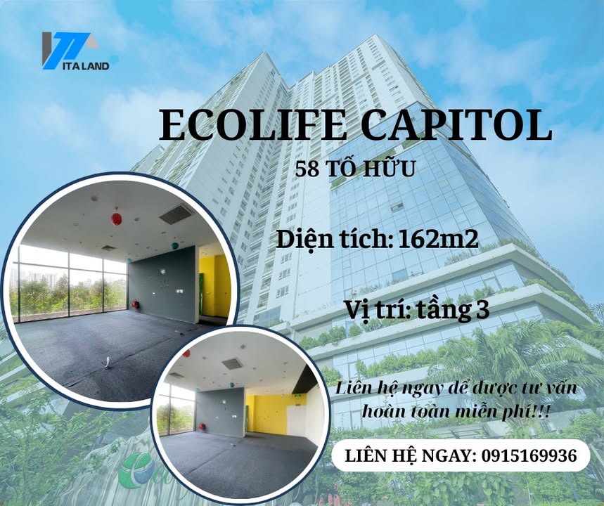 Văn phòng cho thuê Ecolife Capitol 162m² - Không gian làm việc đẳng cấp chờ chủ mới!
