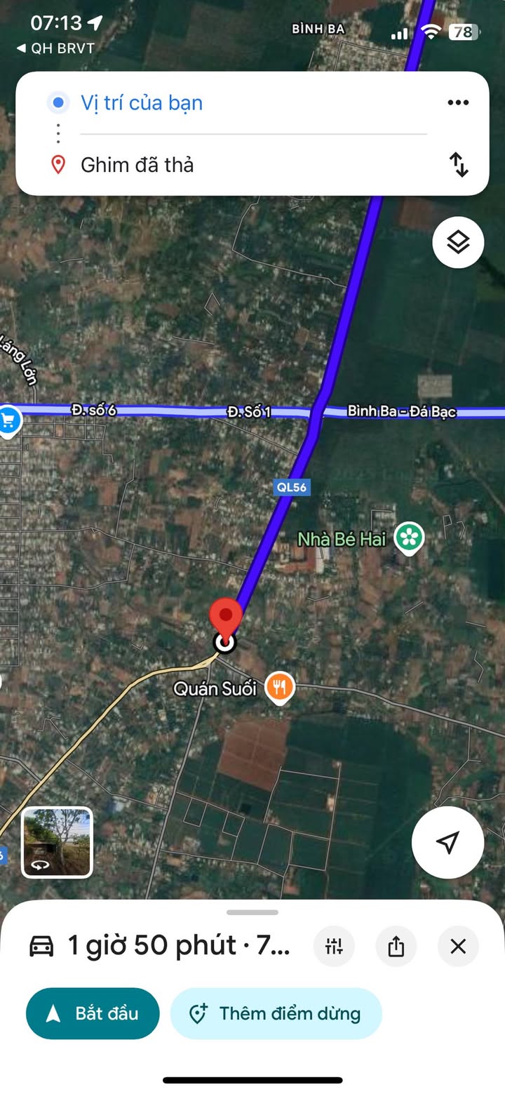 Đất nền mặt tiền Quốc lộ 56, Nghĩa Thành, Châu Đức 25.500m² - Cơ hội đầu tư hấp dẫn!