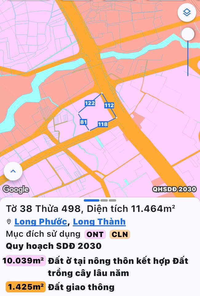 Bán đất mặt tiền Quốc Lộ 51, Long Phước, Long Thành, Đồng Nai - Diện tích 11.464m², Giá 160 tỷ, Đầu tư tuyệt vời!