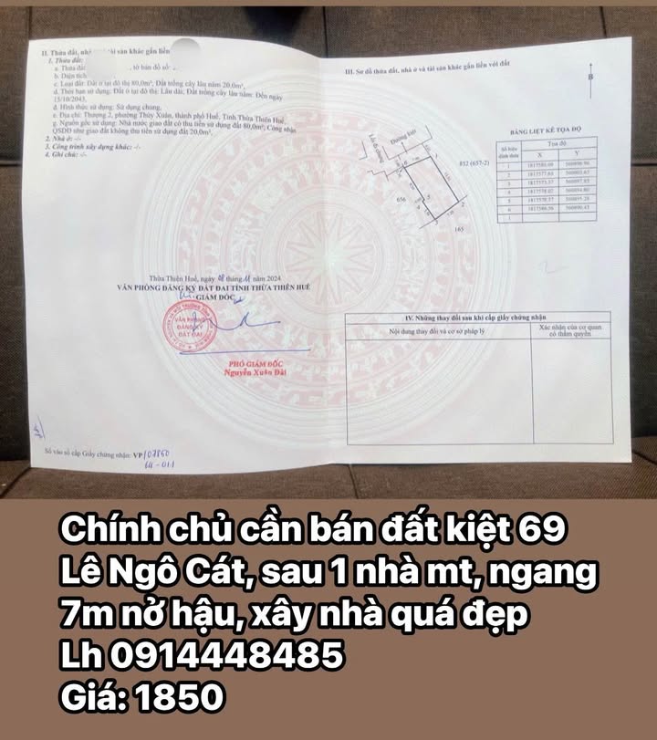 Đất nền Thủy Xuân, Huế 100m² - Chính chủ cần bán gấp, giá thỏa thuận!