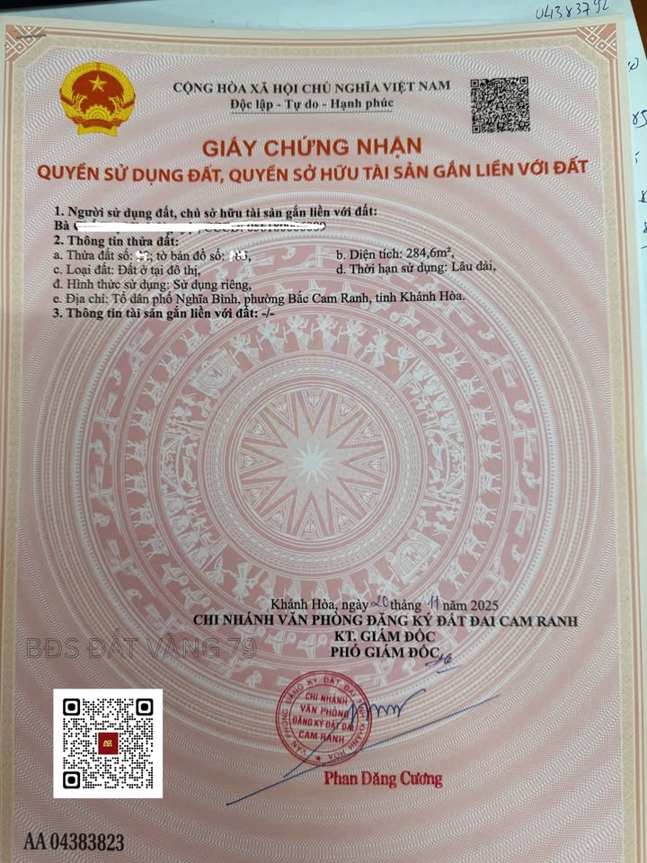 Lô đất thổ cư 284,6m² tặng nhà cấp 4 - Bắc Cam Ranh, Khánh Hòa - Cơ hội đầu tư tuyệt vời!