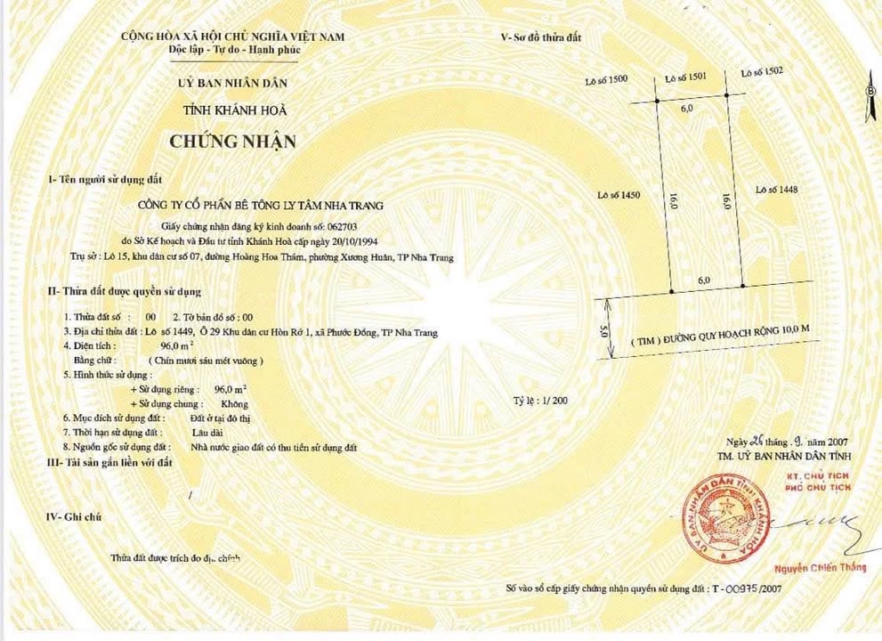 Đất tái định cư Hòn Rớ 1 Nha Trang 96m² giá 4.32 tỷ - Hướng Nam, vị trí đẹp!