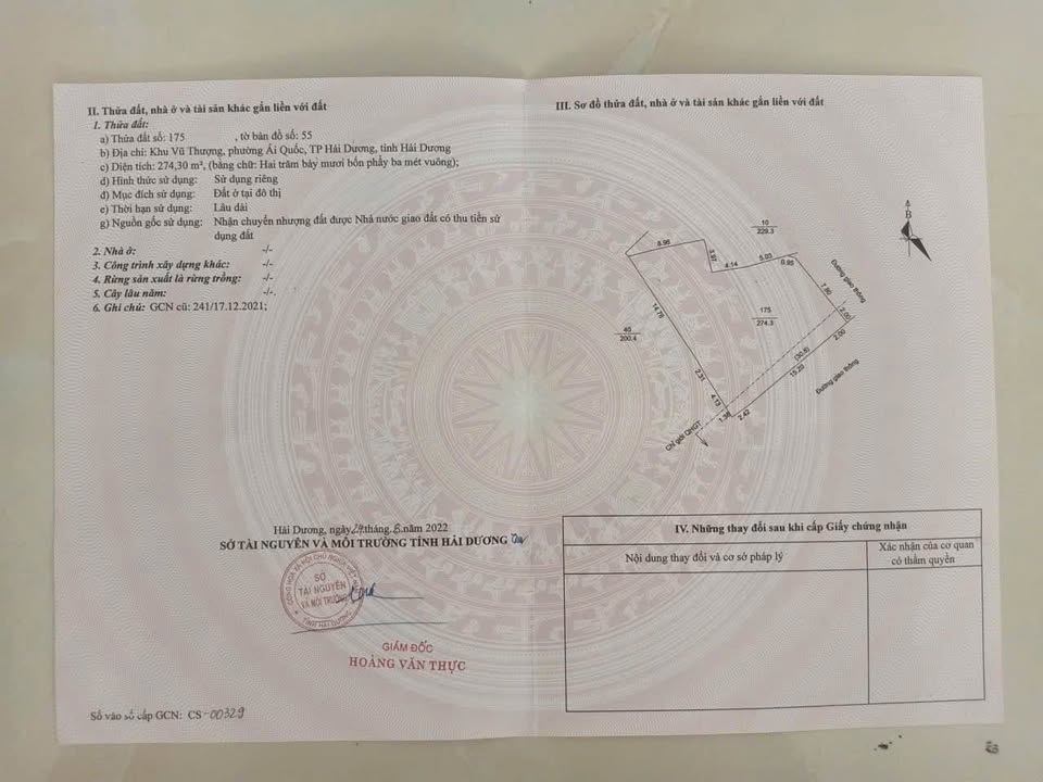 Đất nền mặt tiền đường Vũ Thượng Ái Quốc, Hải Dương 274m² giá 1 tỷ - Đầu tư sinh lời ngay!