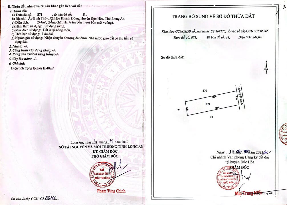 Đất nền Hòa Khánh Đông, Đức Hòa 244m² giá 2 tỷ - Đầu tư sinh lời tốt!