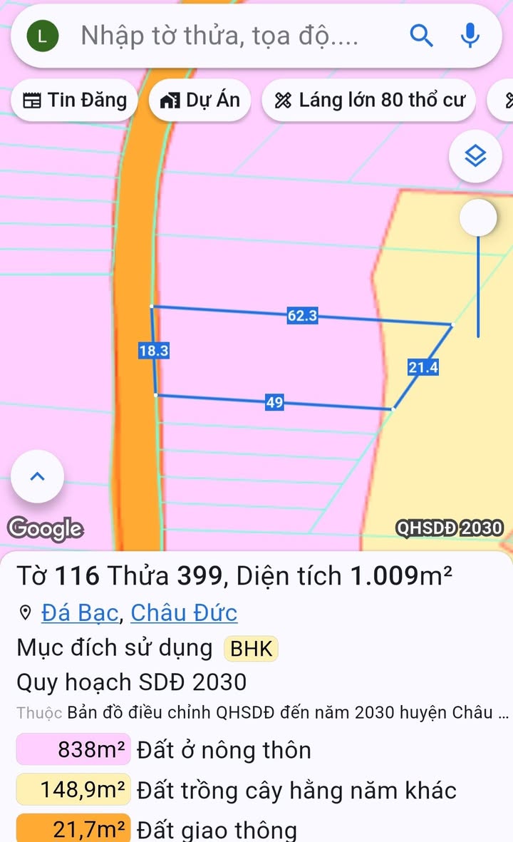 Đất nền Nghĩa Thành, Châu Đức 1009m² giá 1.5 tỷ - Đầu tư sinh lời dễ dàng!
