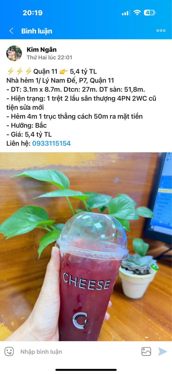 Nhà hẻm 1/ Lý Nam Đế, Quận 11 - 27m² giá 5.4 tỷ - Tiện sửa chữa mới!