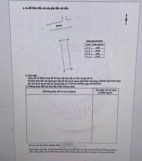 Đất ở Trưng Nhị, Phúc Yên 146m² giá 3.25 tỷ - Ngõ thông ô tô vào tận đất!