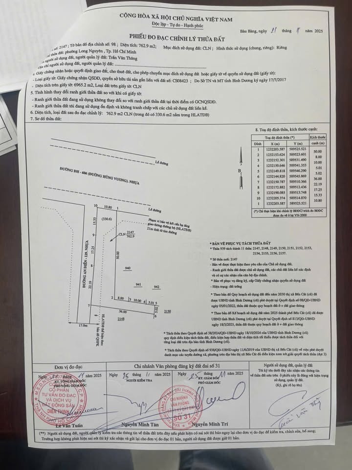 Đất nền Bến Cát 594m² giá 6 tỷ - Lô góc 2 mặt tiền, kinh doanh thuận lợi!