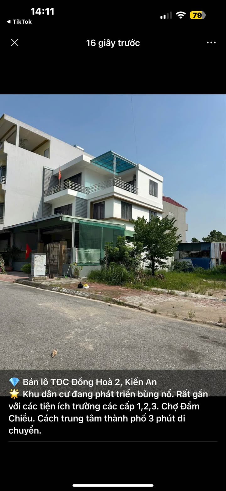 Đất nền Đồng Hòa Kiến An 70m² giá 4 tỷ - Khu dân cư phát triển sôi động!