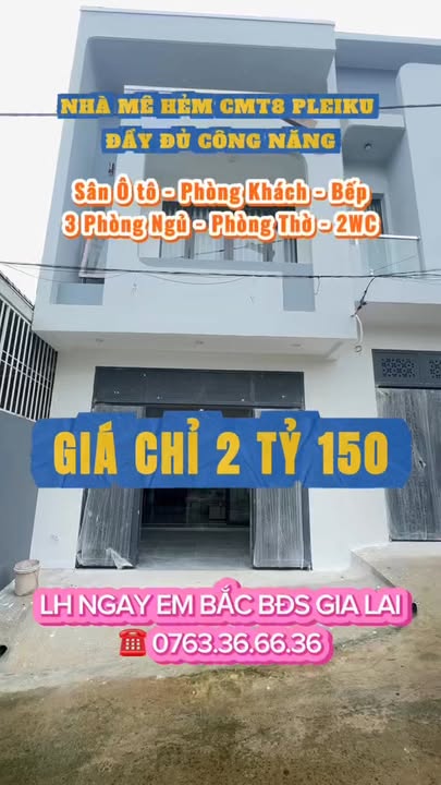 Nhà phố Cách Mạng Tháng 8, Pleiku 87.5m² giá 2 tỷ - Thiết kế hiện đại, tiện nghi đầy đủ!