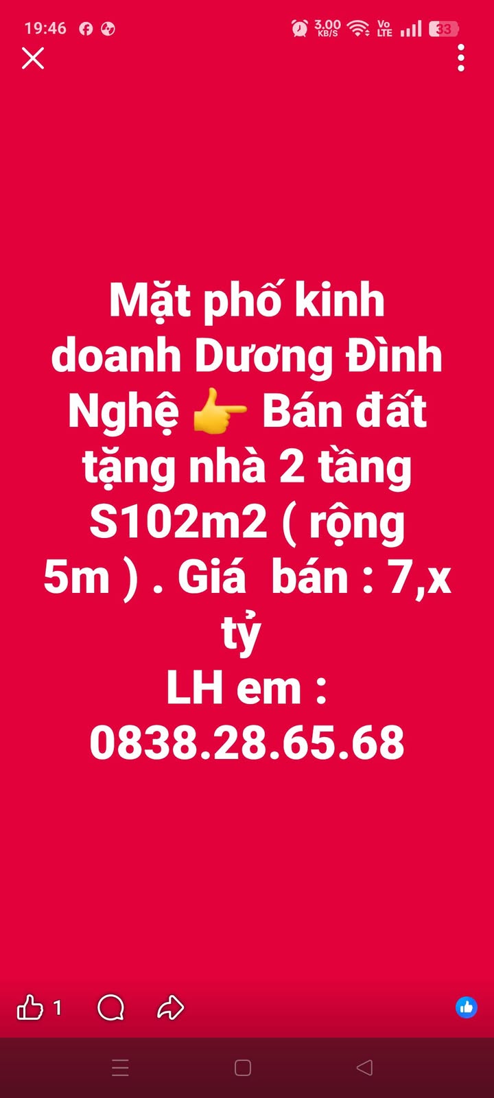 Mặt phố kinh doanh Dương Đình Nghệ 102m² giá 7 tỷ - Đất tặng nhà 2 tầng