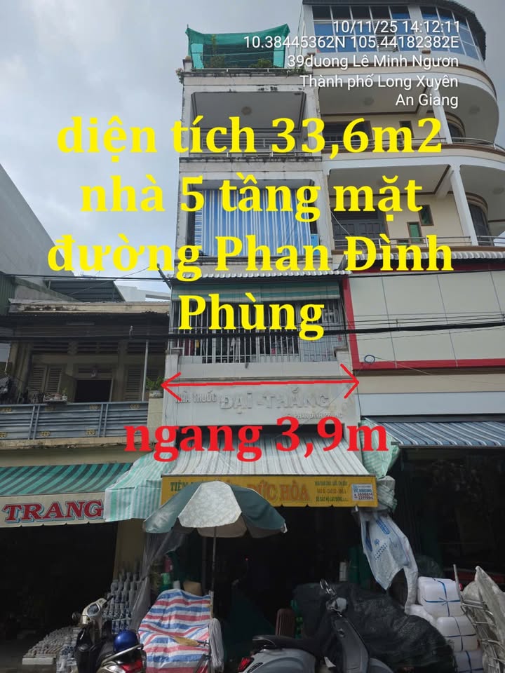 Nhà mặt tiền Phan Đình Phùng, Long Xuyên 33.6m² giá 7 tỷ - Đầu tư sinh lời!