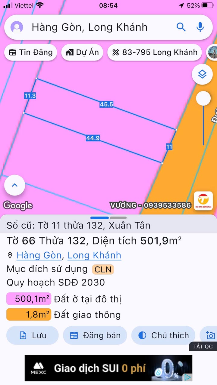 Đất nền Xuân Tân - Long Khánh 495m² giá 450 triệu - Đầu tư sinh lời ngay!