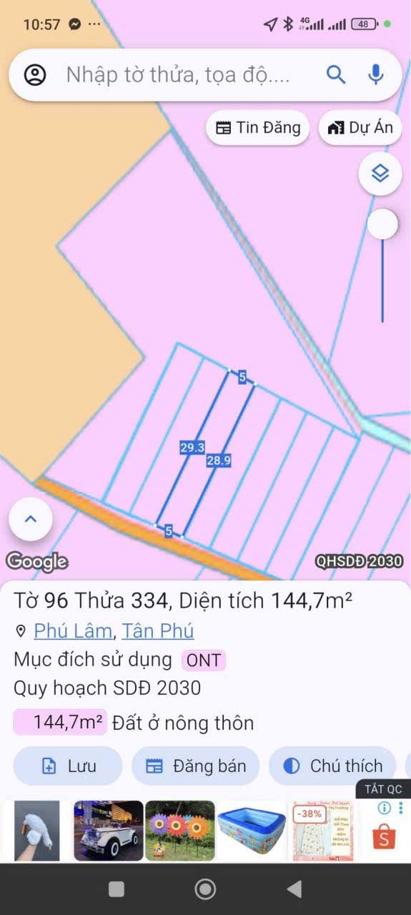 Đất nền 7 lô liền kề Phú Lâm 145m² giá 500 triệu - Cơ hội đầu tư tuyệt vời!