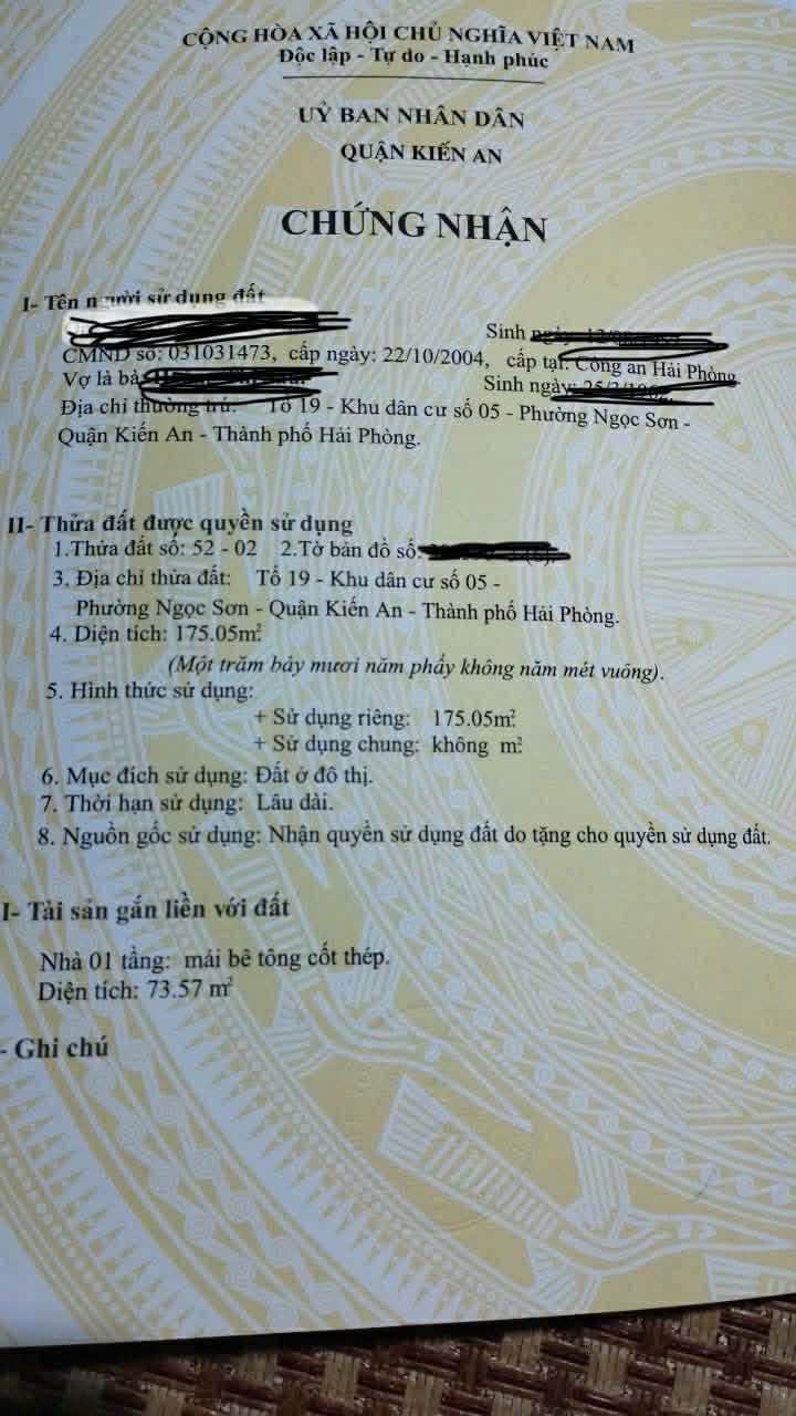 Đất mặt đường Hoàng Quốc Việt, Kiến An 175m² giá 5.5 tỷ - Cơ hội đầu tư hấp dẫn!