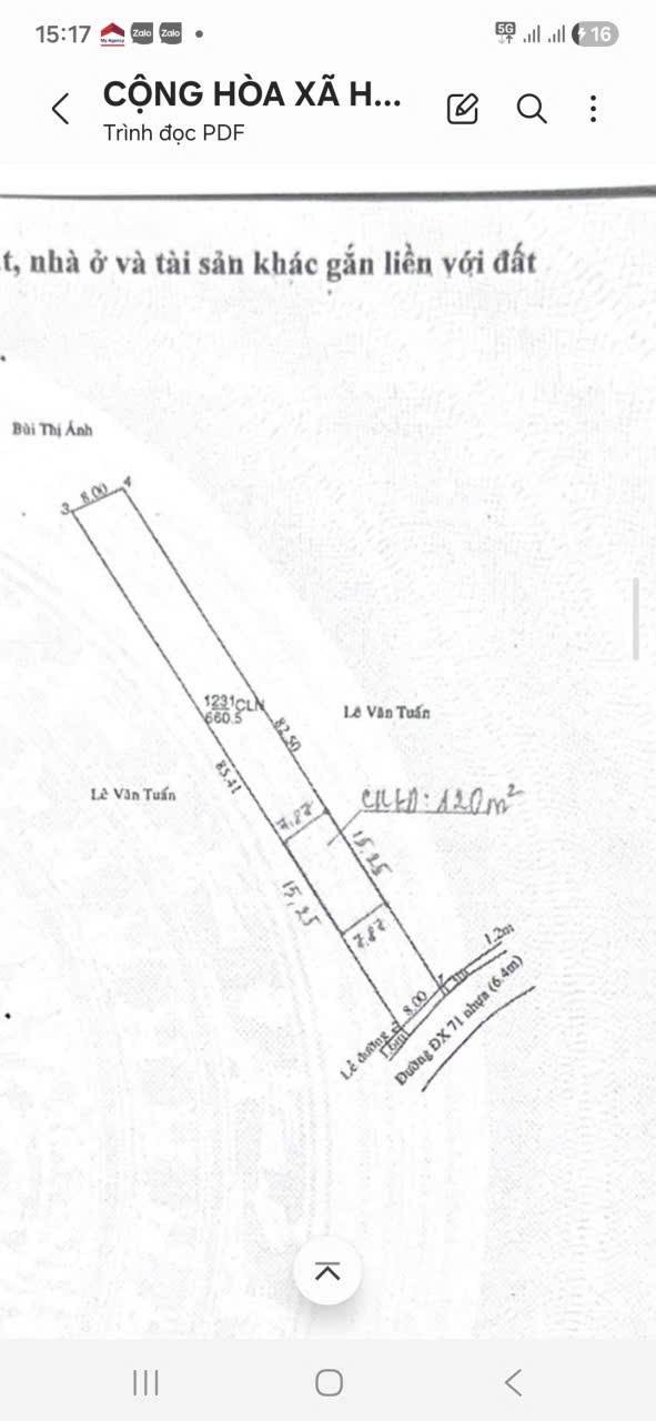 Bán đất mặt tiền đường DX 71, Định Hòa 660m² - Giá chỉ 7.266 tỷ VND!