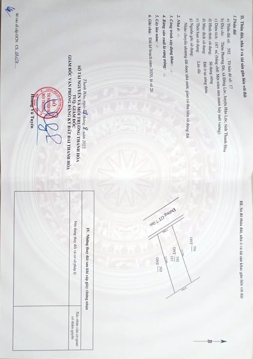 Đất thổ cư thôn Phương Độ, xã Đồng Lộc, 187m² - Giá thỏa thuận hấp dẫn!