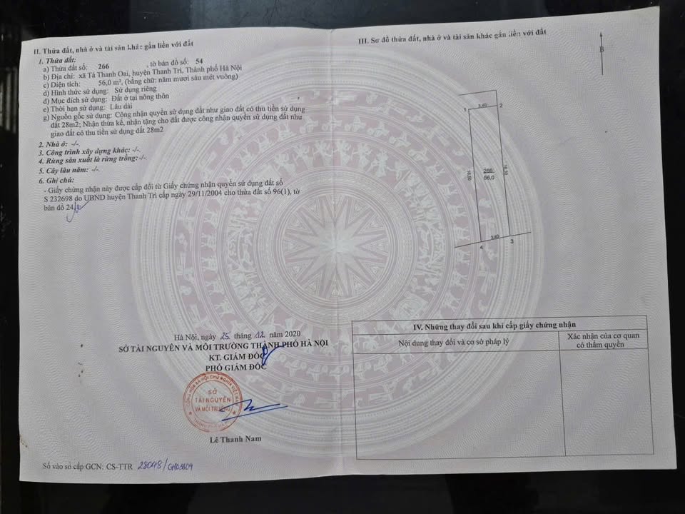 Đất thổ cư Tả Thanh Oai 55m² giá 6.6 tỷ - Sổ đỏ chính chủ, giao dịch ngay!