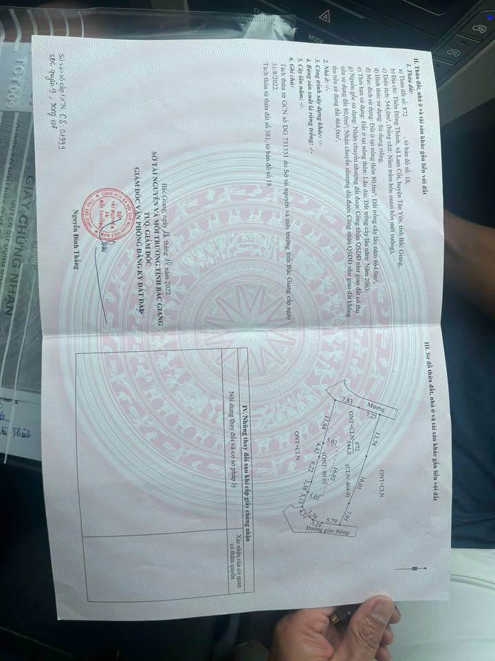 Đất nền Lam Cốt, Tân Yên 544m² giá thỏa thuận - Tiềm năng đầu tư lớn!