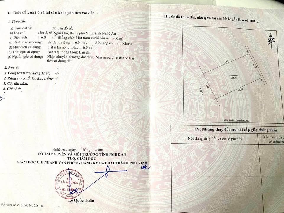 Đất đấu giá xây dựng tự do tại Nghi Phú, TP Vinh 116m² giá 4 tỷ - Cơ hội đầu tư tuyệt vời!