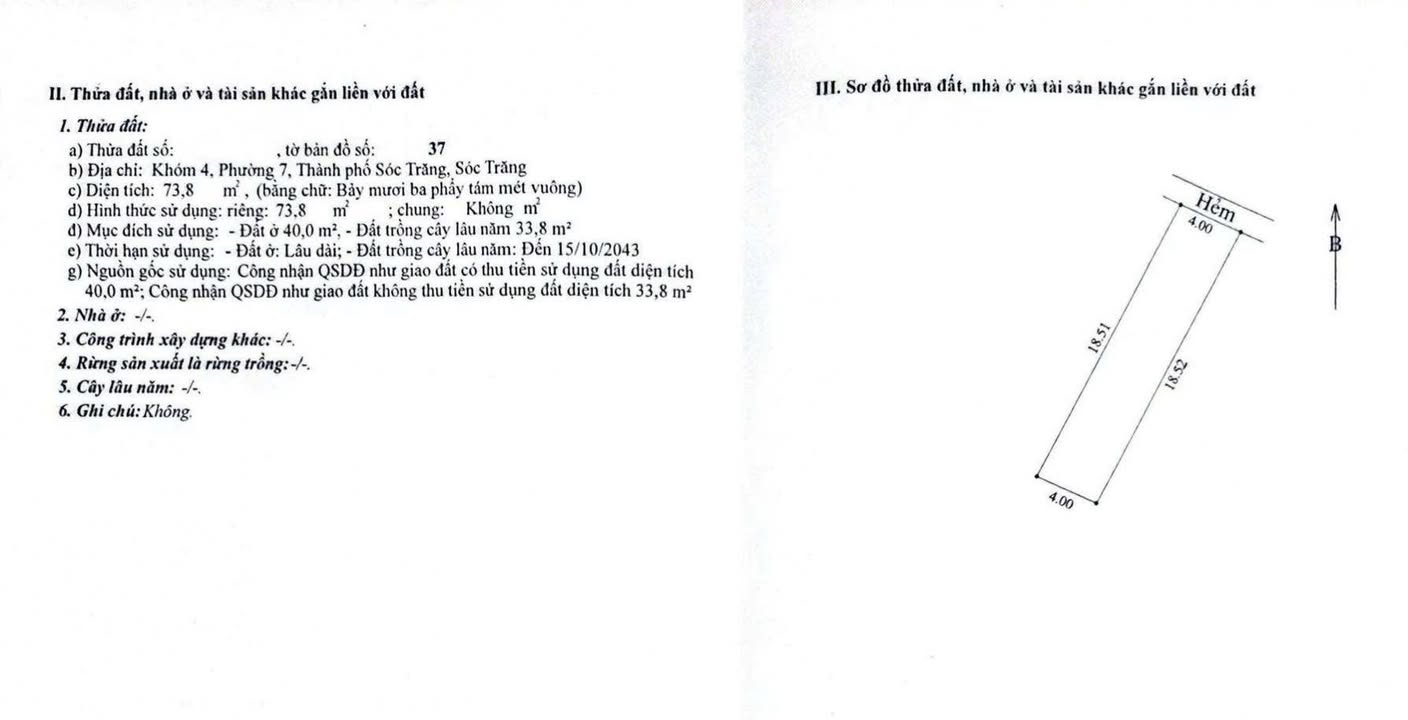 Đất nền Hẻm 60, Đường Nam Kỳ Khởi Nghĩa, 74m² - Giá chỉ 690 triệu!