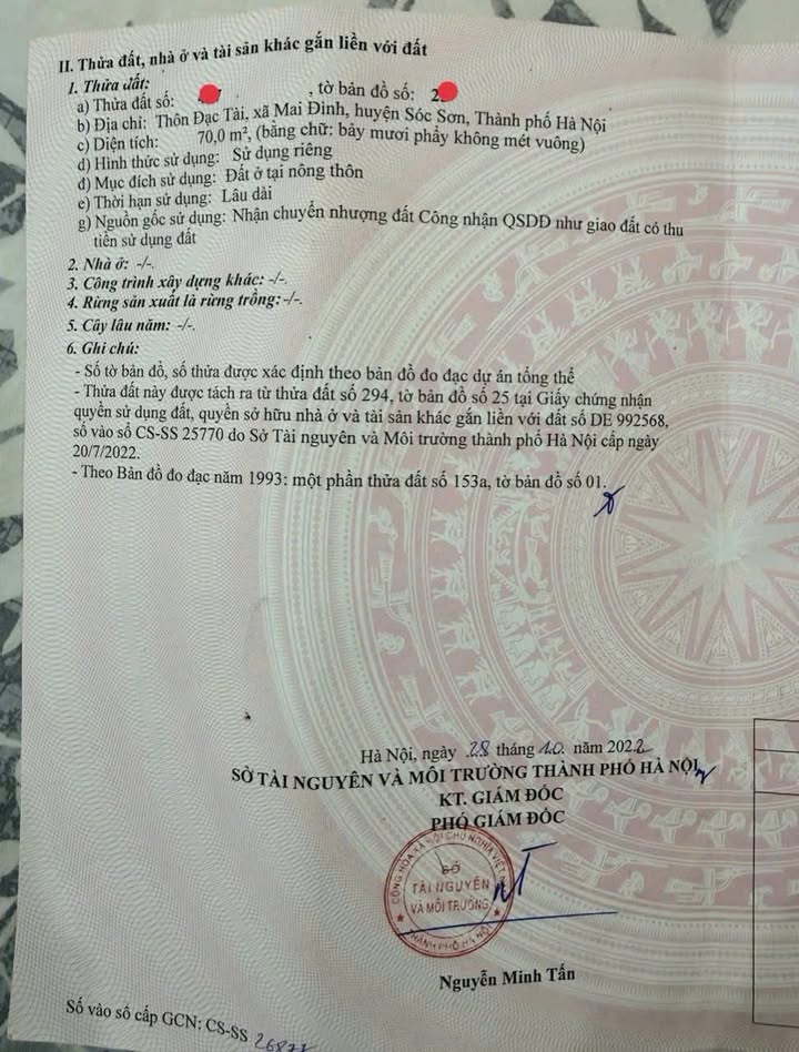 Đất thổ cư 70m² thôn Đạc Tài, Sóc Sơn - Đầu tư sinh lời cao!