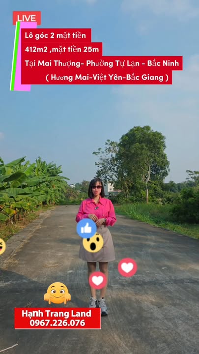 Đất lô góc 412m² tại thôn Mai Thượng, xã Tự Lạn, Bắc Giang - Giá thỏa thuận hấp dẫn!