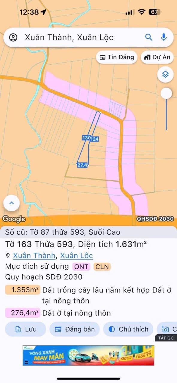 Đất nền Suối Cao, Xuân Lộc 1600m² giá chỉ 1.2 tỷ - Cơ hội đầu tư hấp dẫn!