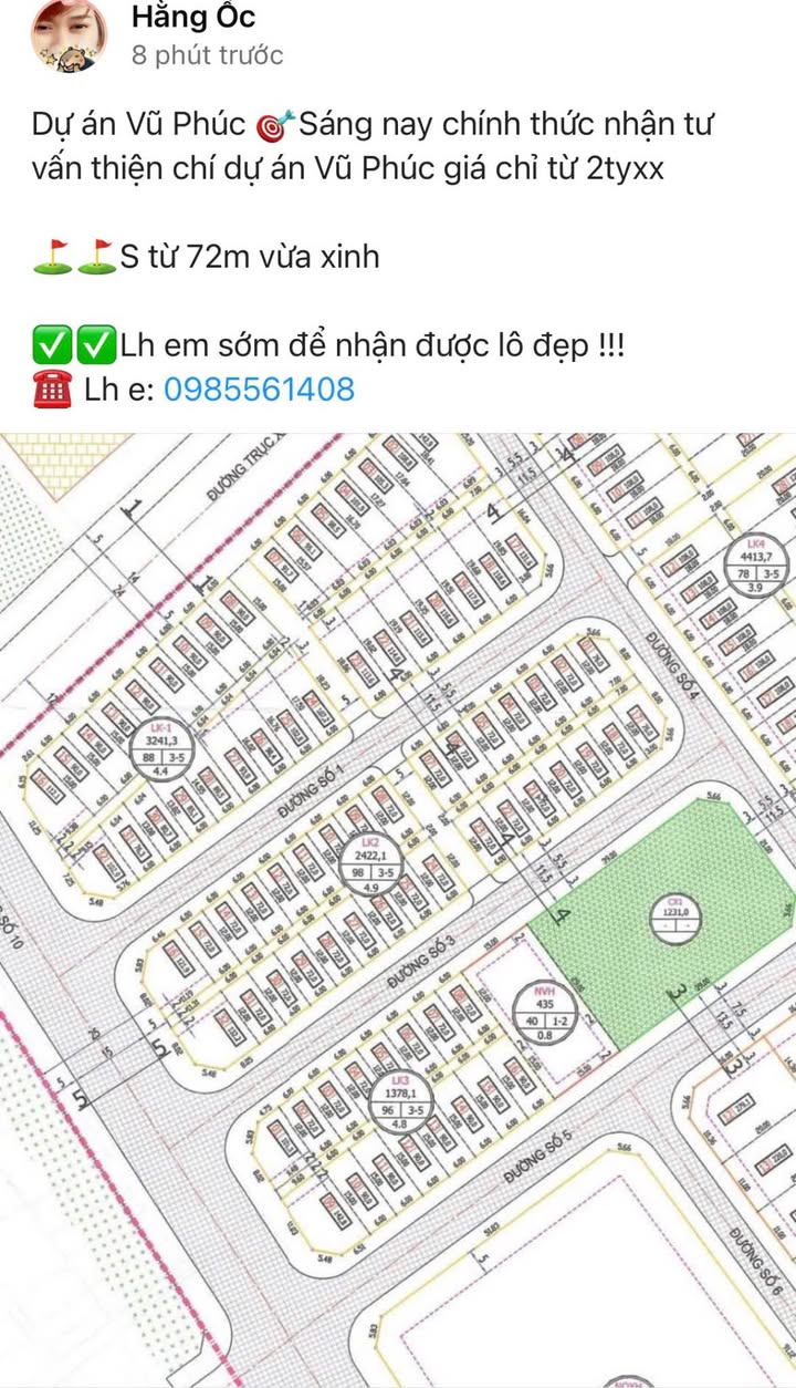 Đất dự án Vũ Phúc Thái Bình 72m² giá chỉ 2 tỷ - Cơ hội đầu tư hấp dẫn!