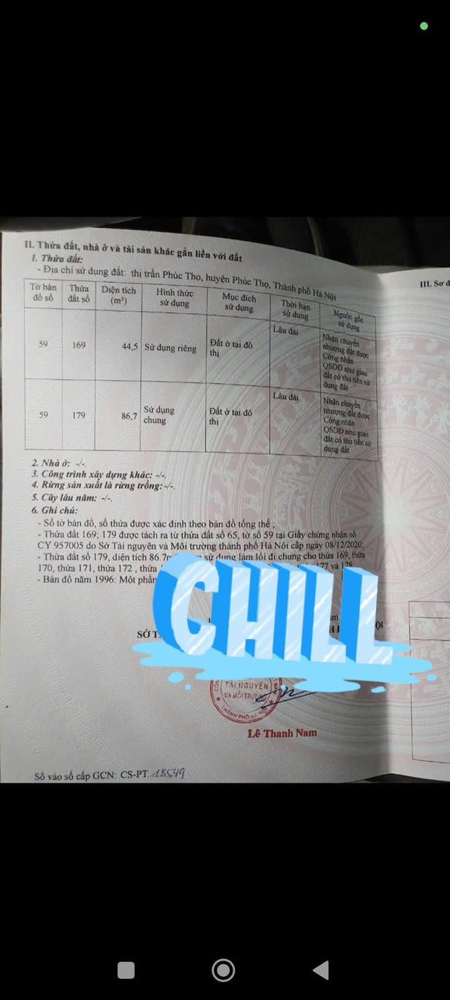 Đất thổ cư Phúc Thọ, Hà Nội 44m² giá 1.2 tỷ - Cơ hội đầu tư hấp dẫn!