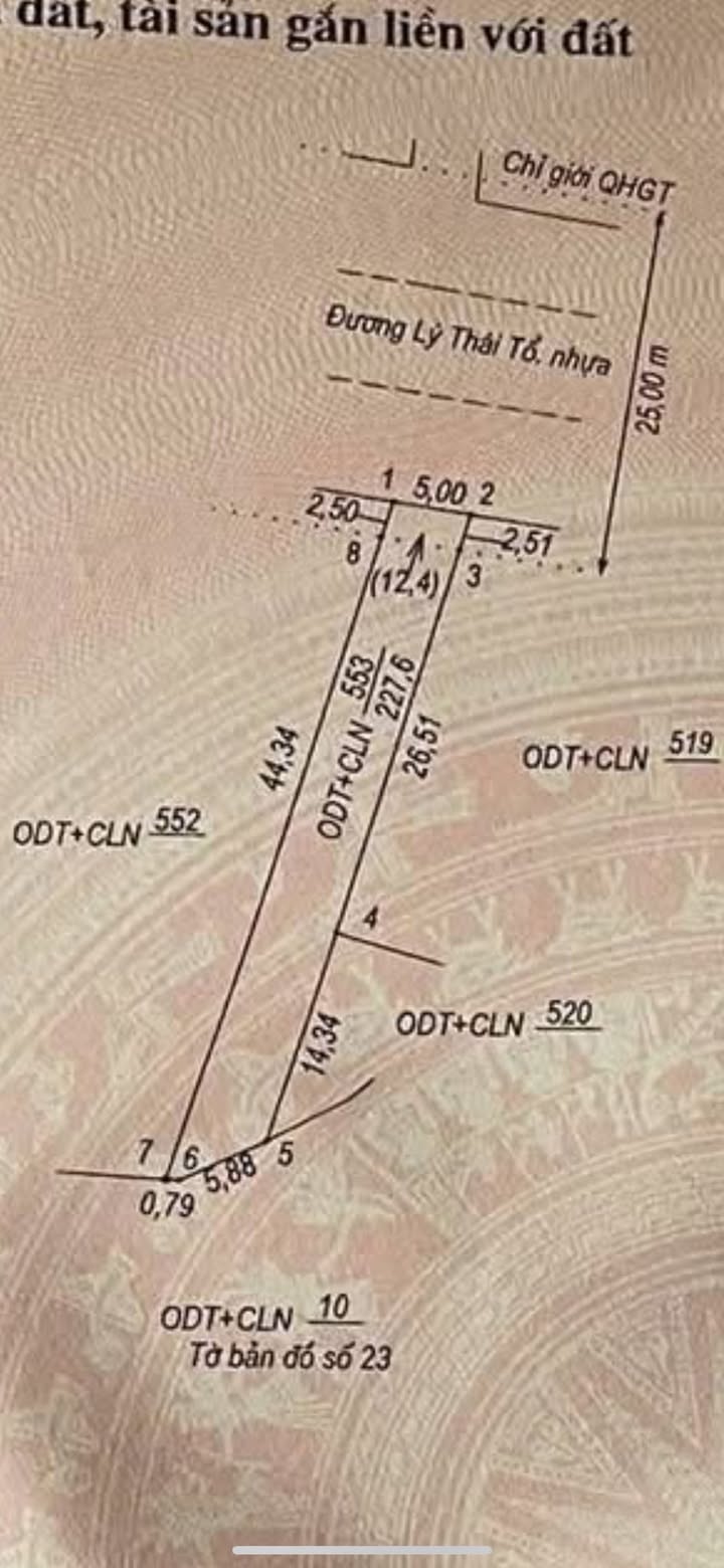 Đất nền mặt tiền Lý Thái Tổ, 228m² giá chỉ 1.8 tỷ - Cơ hội đầu tư tuyệt vời!