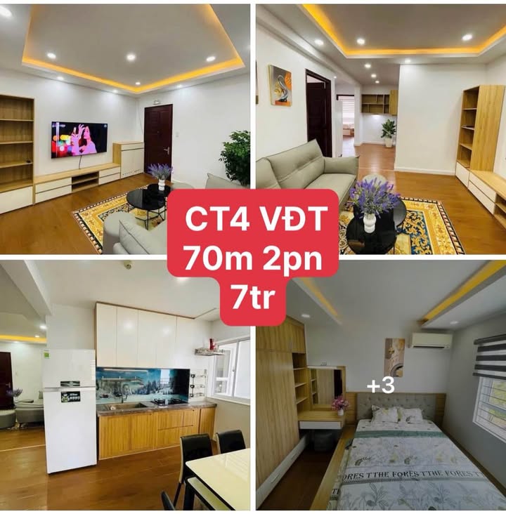 Căn hộ CT4 Vĩnh Điềm Trung Nha Trang 70m² giá 7 triệu - Nội thất đẹp, mới