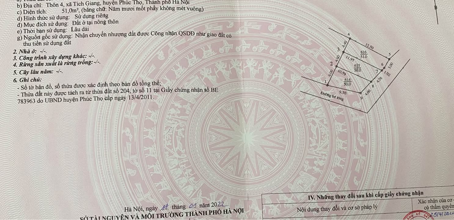 Đất nền xã Tích Giang 51m² giá 1 tỷ - Đường ô tô tải vào tận nơi!