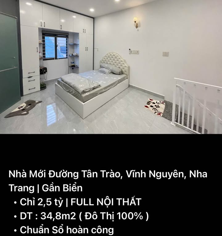 Nhà mới Đường Tân Trào, Vĩnh Nguyên 34m² giá 2,5 tỷ - Gần biển, full nội thất!