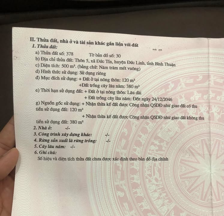 Đất thổ cư Đức Tín 500m² giá 500 triệu - Cơ hội đầu tư lý tưởng!