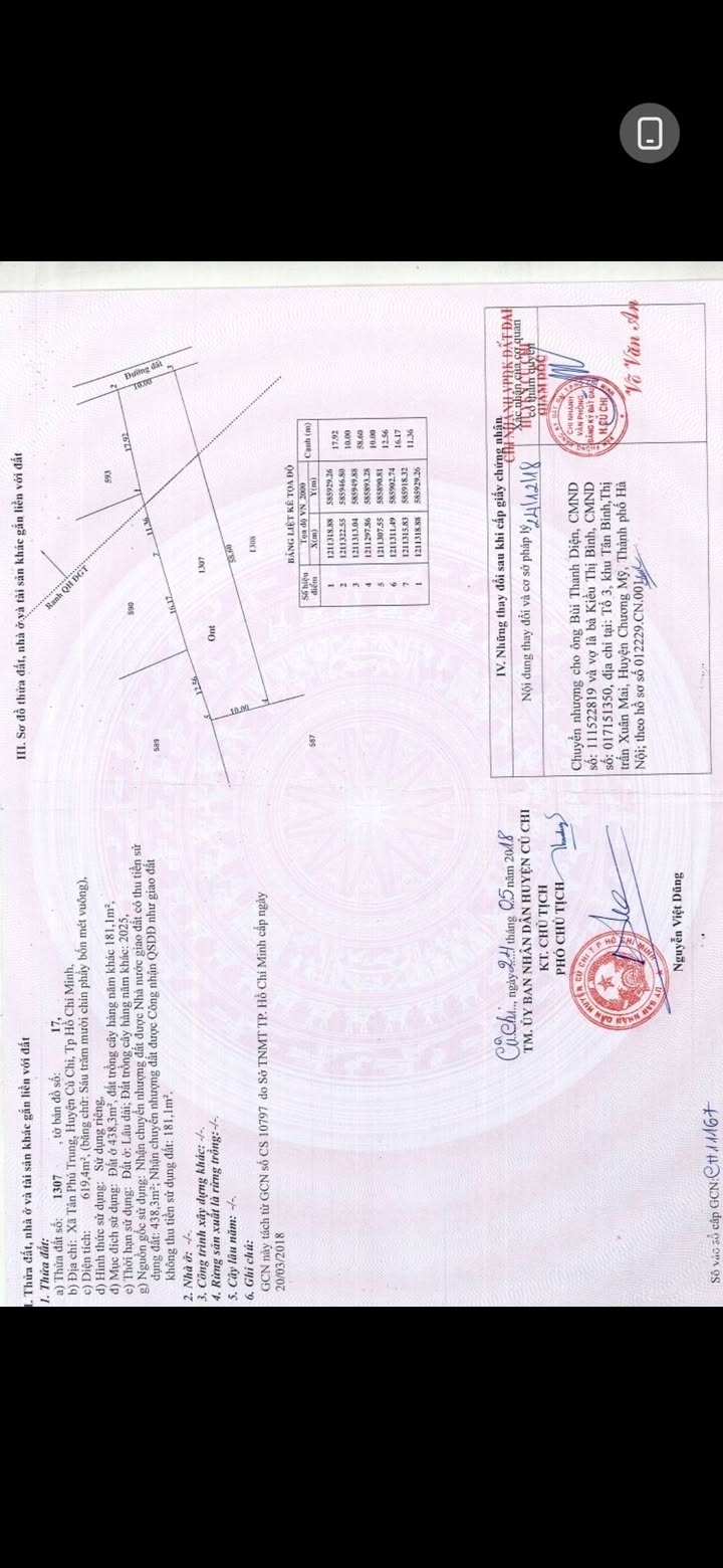 Đất thổ cư 620m² tại Tân Phú Trung, Củ Chi - Giá chỉ 5.5 tỷ, thương lượng ngay!