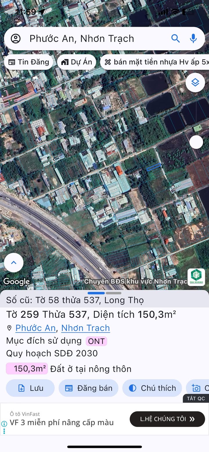 Đất nền thổ cư ấp 5 xã Long Thọ 150m² giá 1 tỷ - Sổ hồng chính chủ!