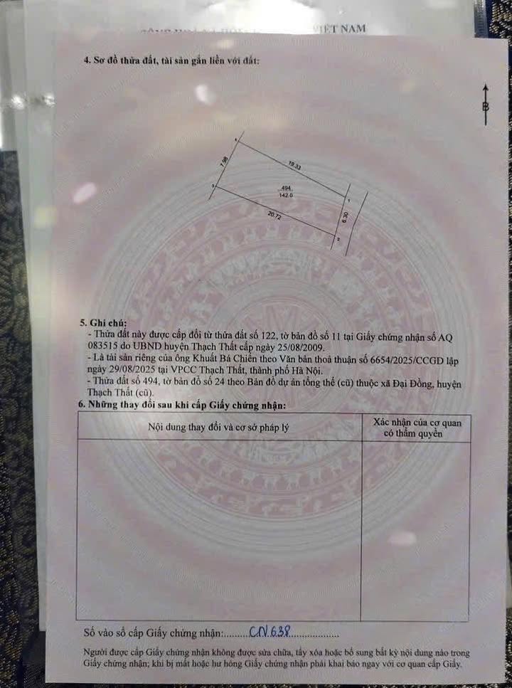 Đất nền Đại Đồng Thạch Thất 142m² - Cơ hội đầu tư tốt!