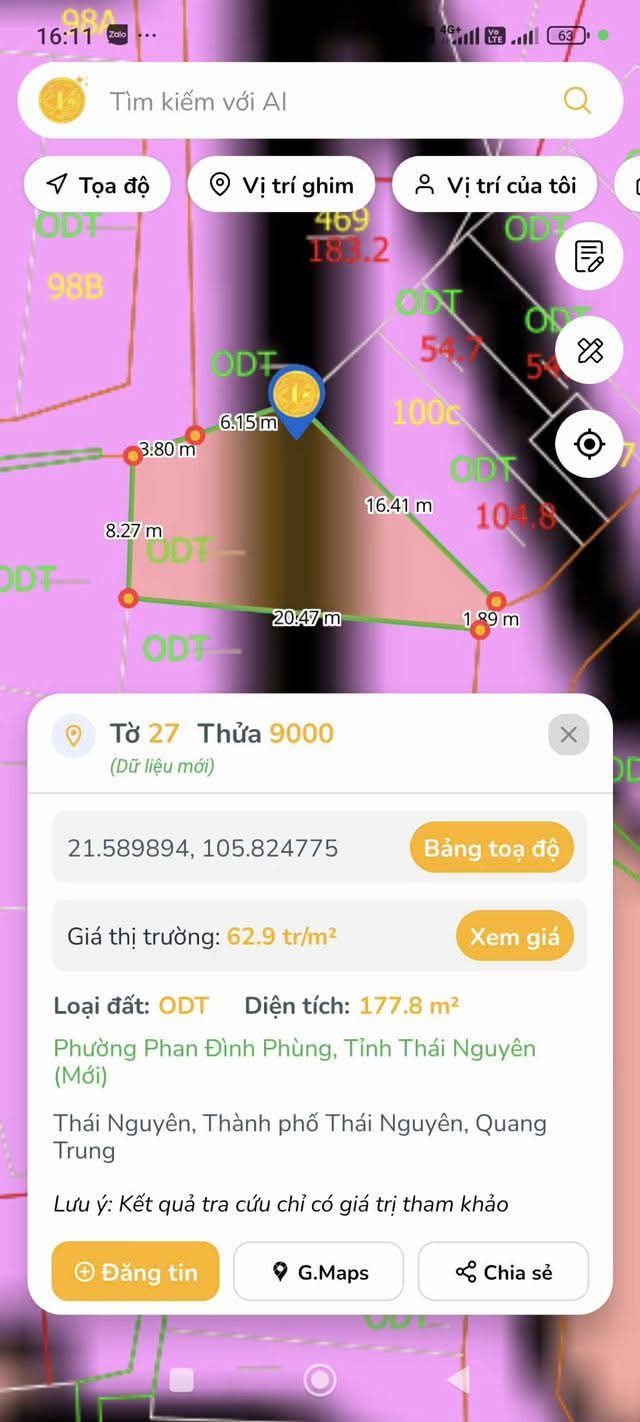 Đất Đồng Quang Thái Nguyên 177m² giá 3.3 tỷ - Tiềm năng sinh lời cao!