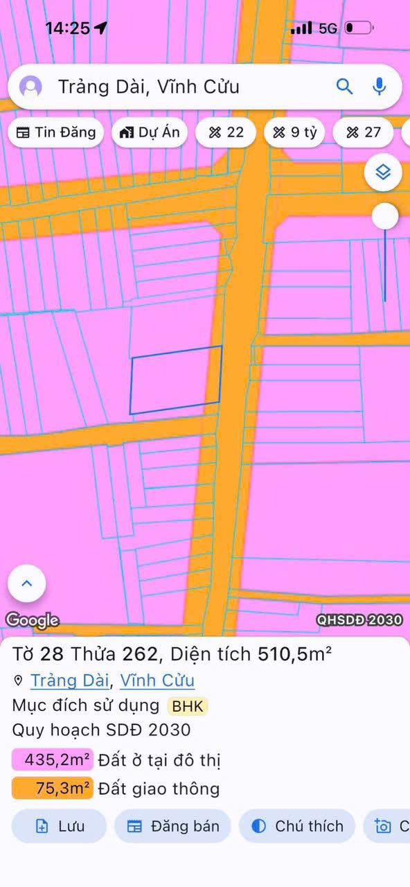 Đất nền 500m² phường Trảng Dài, Biên Hòa - Giá 6.3 tỷ, thương lượng ngay!