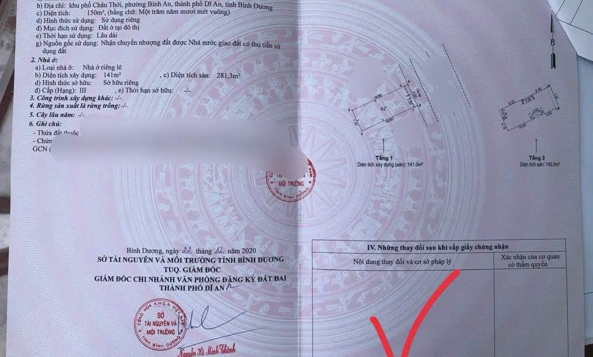 Nhà lầu trệt 150m² giá 6 tỷ - Sổ hồng riêng, đã hoàn công!