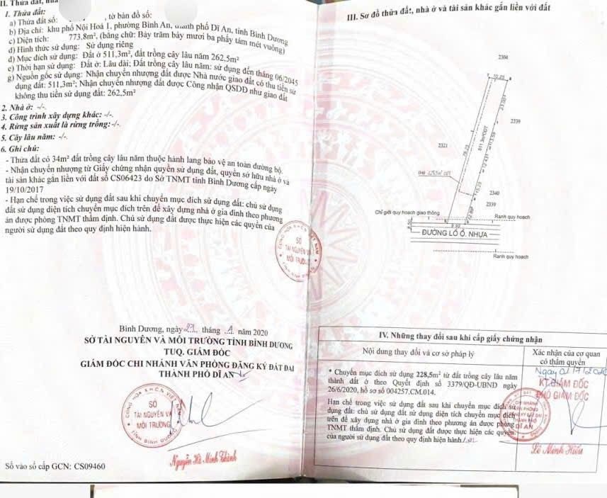 Đất mặt tiền đường Suối Lồ Ô, Dĩ An 773m² giá 19 tỷ - Đầu tư sinh lời!