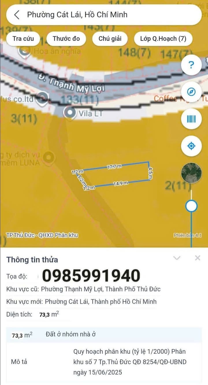 Đất nền Thạnh Mỹ Lợi Thủ Đức 73.3m² giá 6.9 tỷ - Vị trí đắc địa, thương lượng ngay!