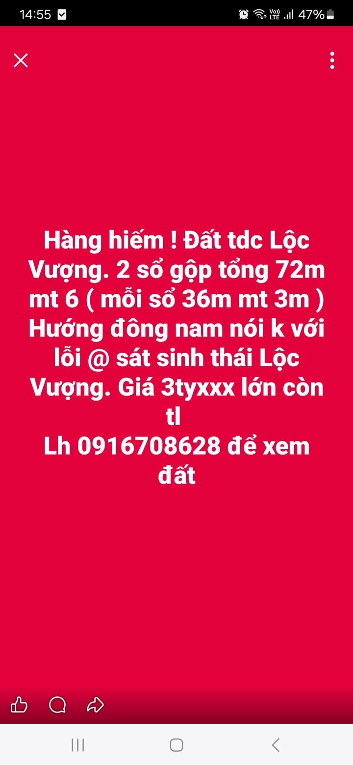 Đất nền Lộc Vượng 72m² giá 3 tỷ - Cơ hội đầu tư hiếm có!